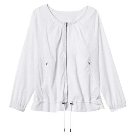 Athleta Avenue Lightweight Jacket White Full Zip Women's Size Medium H14042 - Picture 10 of 12